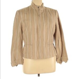 Evan Picone Tan Striped Blazer
